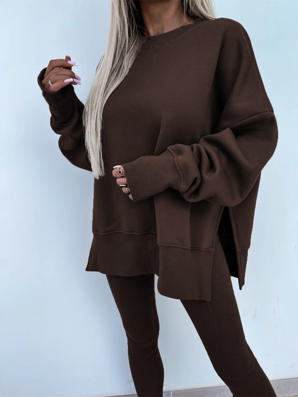Conjunto de dos piezas de suéter holgado con pantalones ajustados casuales de nuevo estilo 