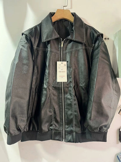 Chaqueta de moto de cuero vintage 