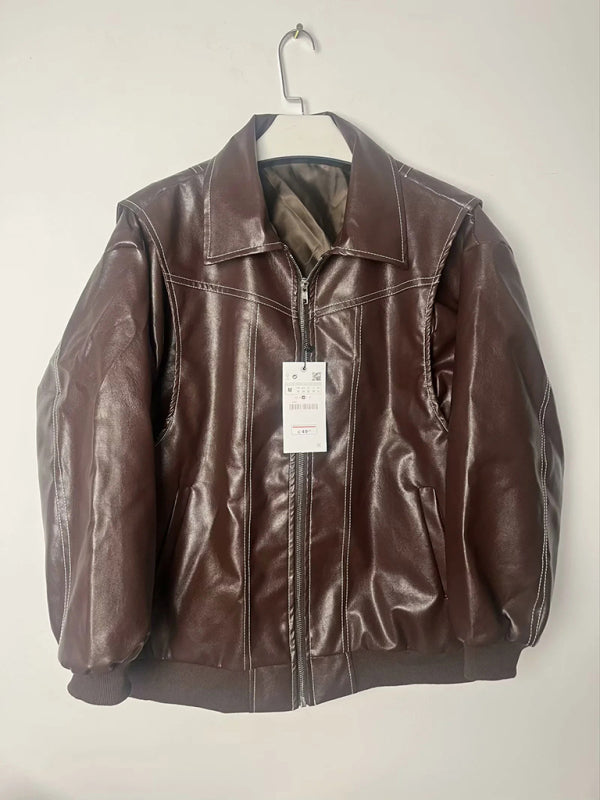 Chaqueta de moto de cuero vintage 