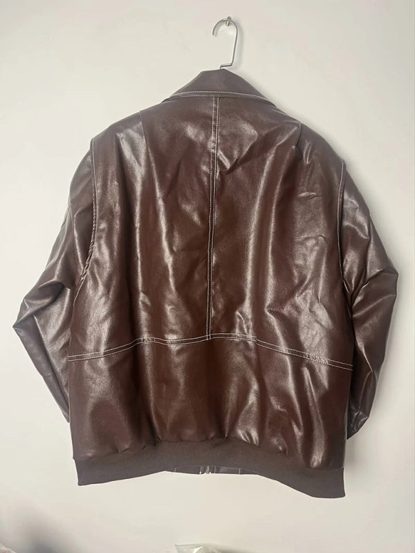 Chaqueta de moto de cuero vintage 