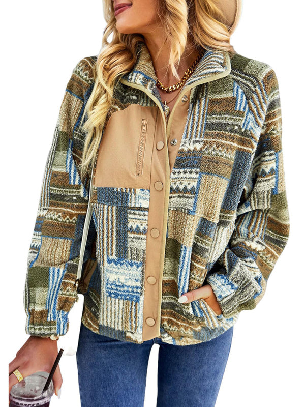 Chaqueta casual de algodón para otoño e invierno, abrigo de felpa. 